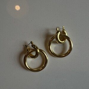 Uncommon James Yellow Gold double hoops - new condition